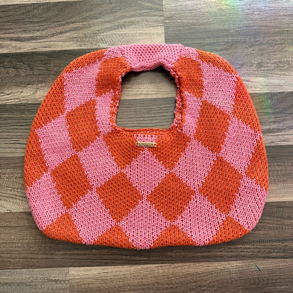 Kopari Pink and Orange Knit Bag NWOT - Picture 1 of 6